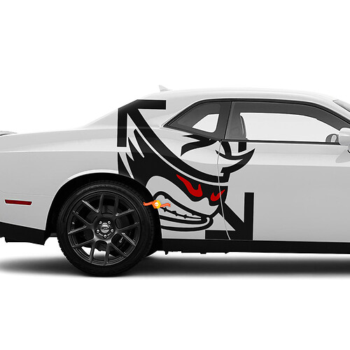 Twee kleuren SRT Hellcat Red Eye zijstickers voor Dodge Challenger Redeye of Charger
