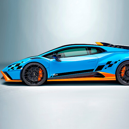 Ruitvormige vlag zijde vinyl sticker graphics voor Lamborghini STO
