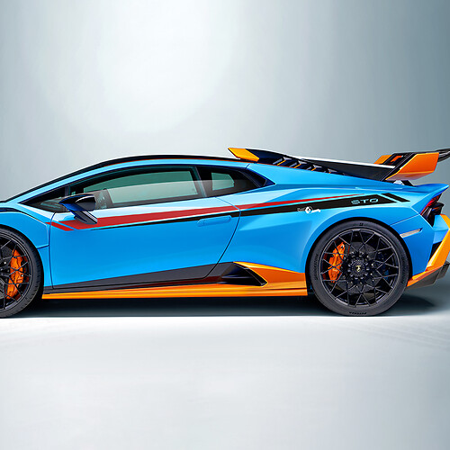 Twee kleuren Strepen Zijkant Vinyl Sticker Grafische voor Lamborghini STO

