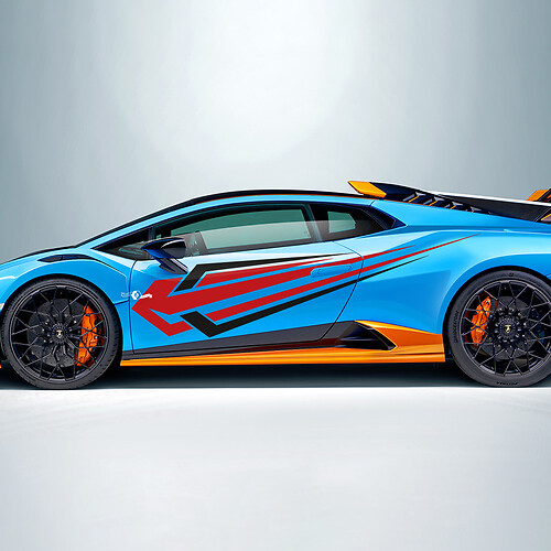 Twee kleuren Tribal Stripes Side Vinyl Decal Sticker Graphics voor Lamborghini STO 2
 1