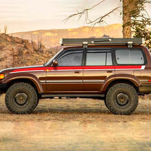 Vintage zijstrepen vinyl decal voor Toyota Land Cruiser 80-serie_3