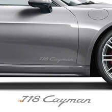 Merklettering Zijdeuren Vinyl Decal Set voor Porsche 718 Cayman_2