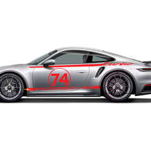 Zijde 911 Turbo 50 Jaar Design Strepen Decal Sticker voor Porsche 911 Turbo S 992.2 3
