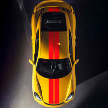 Dubbele Racing Strepen Motorkap en Dak Vinyl Sticker Kit voor Porsche Cayman 718_3