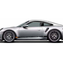 Porsche-stijl dorpelstrook vinyl decal kit voor Porsche 911 Turbo S 992.2_2