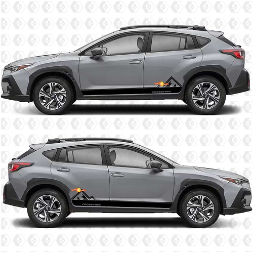Zijdeur Strepen Bergen Rocker Panel Vinyl Stickers voor Suba Crosstrek
 1