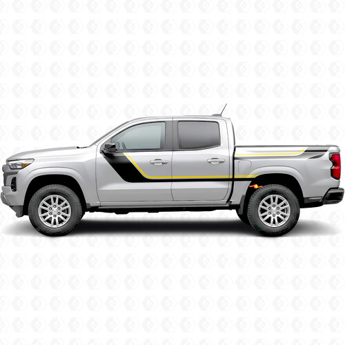 Veegvormige bovenste accent deur- en zijstreepvinylen voor Chevrolet Colorado 3e generatie 2023-2026