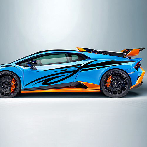 Racing Tribal Stripes Side Vinyl Decal Sticker Graphics voor Lamborghini STO
 1