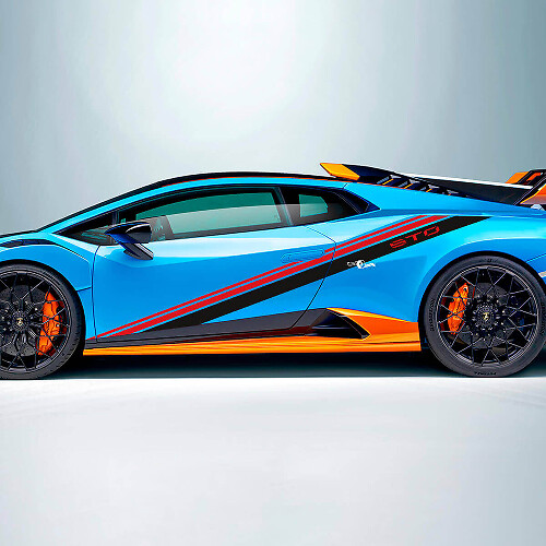 Racing hellingsstrepen zijkant vinyl sticker grafieken 2 voor Lamborghini STO