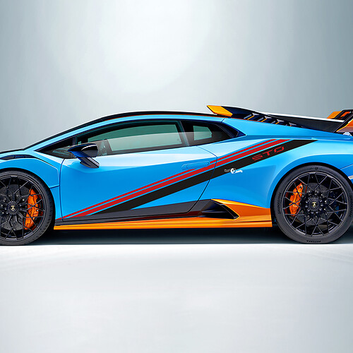 Racen strepen Zijvinyl Sticker Grafische stickers voor Lamborghini STO
 1