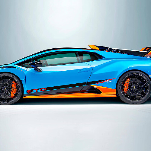 Racing schuine strepen zijvinyl sticker graphics voor Lamborghini STO 2
 1
