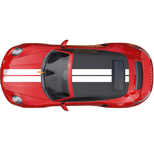 Dubbele motorkap dakstrepen sticker voor Porsche 911 Turbo S 2026
 1