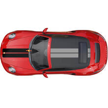 Dubbele motorkap dakstrepen sticker voor Porsche 911 Turbo S 2026
 3