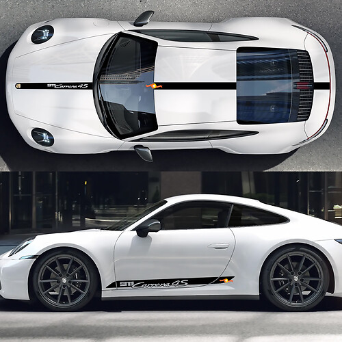Carrera 4S Zijkap Dak Decal Rocker Panel Strepen Deuren Kit Decal Sticker voor Porsche 911
