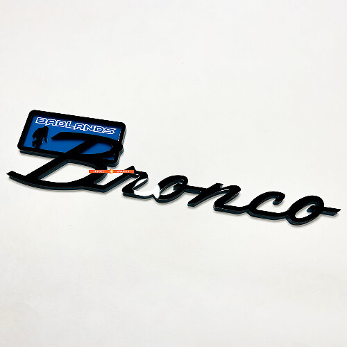 Bronco Badlands Yeti Sasquatch Bigfoot Spatbordemblemen Achterklepembleem 3D-embleem Zwart vs Blauw
