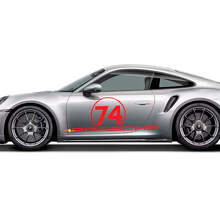 Zijstrepen Kit grafische sticker voor Porsche 911 Turbo S 992.2 ter ere van 50 jaar Porsche.
 3