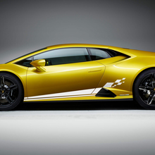 Zijdelingse geruite race vinyl sticker graphics voor Lamborghini Huracan Evo
 2