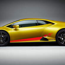 Zijdelingse geruite race vinyl sticker graphics voor Lamborghini Huracan Evo
 3