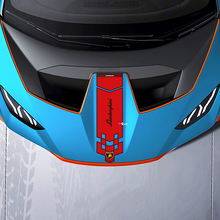 Motorkap Centrale Geruite streep Racing Vinyl Sticker Grafische voor Lamborghini STO
 3