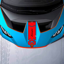 Motorkap Centrale Geruite streep Racing Vinyl Sticker Grafische voor Lamborghini STO
 3