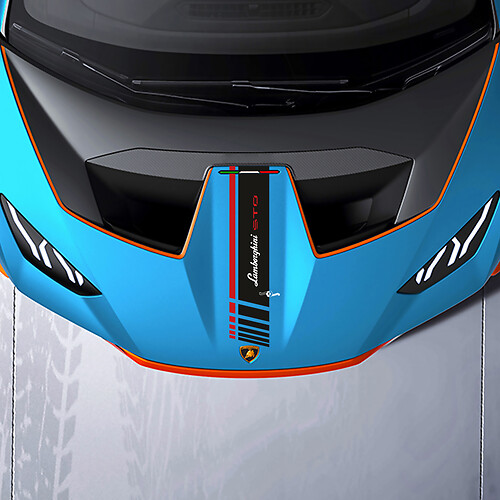 Motorkap Centrale Geruite streep Racing Vinyl Decal Sticker Graphics voor Lamborghini STO