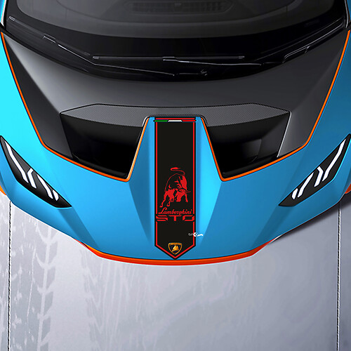 Motorkap Centrale Streep Bull-logo Racing Vinyl Sticker Grafische voor Lamborghini STO
 1
