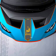 Motorkap Centrale Streep Bull-logo Racing Vinyl Sticker Grafische voor Lamborghini STO
 2