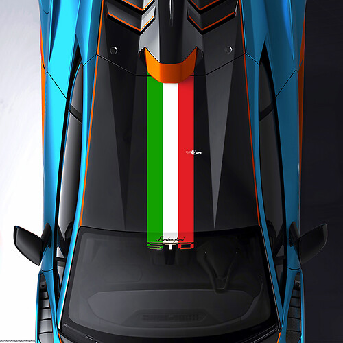 Dak- en voorruit driekleurige streep STO-logo Racing Vinyl Decal Sticker Graphics voor Lamborghini STO
