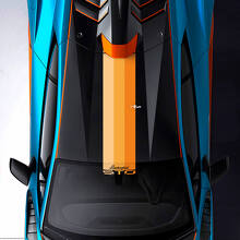 Dak- en voorruit driekleurige streep STO-logo Racing Vinyl Decal Sticker Graphics voor Lamborghini STO
 2
