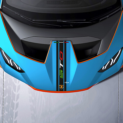 Motorkap Centrale Streep STO-logo Racing Vinyl Decal Sticker Graphics voor Lamborghini STO
