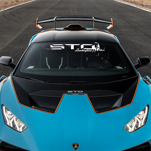 Motorkap Centrale Streep STO logo Racing Vinyl Sticker Grafische voor Lamborghini STO
