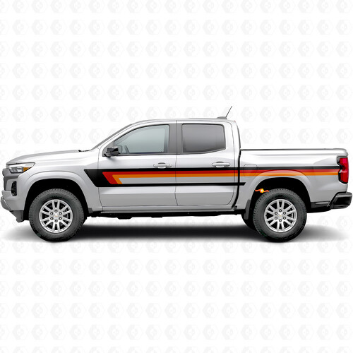 Retro Bovenste Bandlijn Deur- & Bedzijde Vinyl Strepen voor Chevrolet Colorado 3e Gen 2023-2026