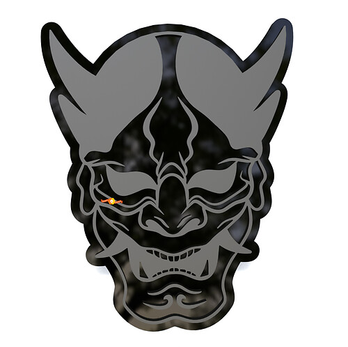 Mask Hannya Japanse Noh Spatbordemblemen Achterklepembleem 3D-embleem
