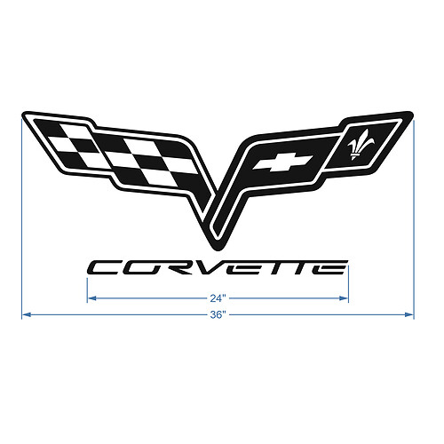 Corvette C6 Motorkap Logo Vinyl Sticker
 1