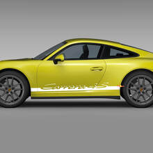 Zijrockerpaneel Racing Strepen Decal Sticker voor Porsche Carrera 4S 2
 3