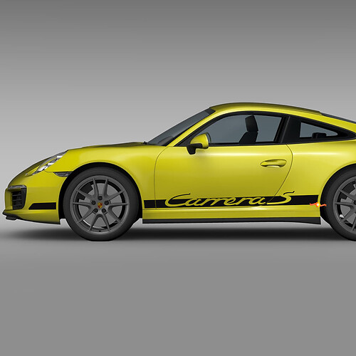 Zij Rocker Panel Racing Stripes Decal Sticker voor Porsche Carrera S
