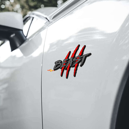 Beast Claw Scratch Spatbord 3D Badge Embleem