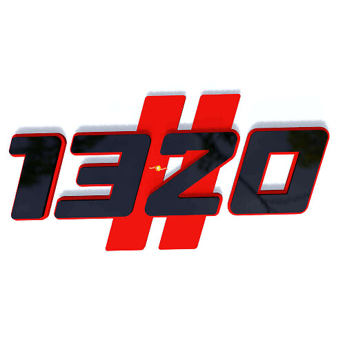 1320 Hash Black and Red 3D — Embleem (spatbord)_1