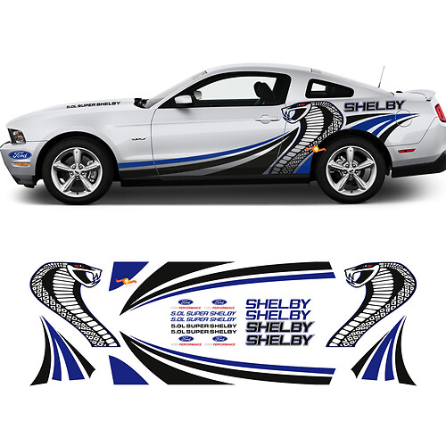 SHELBY Zijgrafische Decals Stickers Racing Kit voor Ford Mustang
