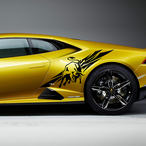 Zij-achterkant spatbordstierafbeeldingen Racing Vinyl Sticker Grafische voor Lamborghini Huracan Evo
