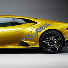 Zij-achterkant spatbordstierafbeeldingen Racing Vinyl Sticker Grafische voor Lamborghini Huracan Evo
 2