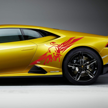 Zij-achterkant spatbordstierafbeeldingen Racing Vinyl Sticker Grafische voor Lamborghini Huracan Evo
 3