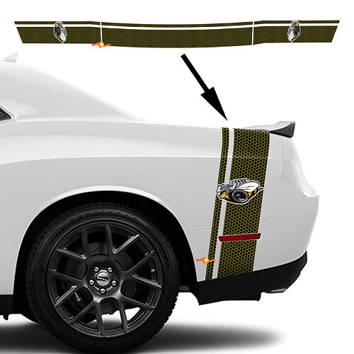RUMBLE BEE Honingraat Achterklep Achterbumblebee Streep Sticker voor Dodge Challenger