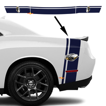 Rumble Bee-stijl honingraat motorkap-streep decalset voor Dodge Challenger_3