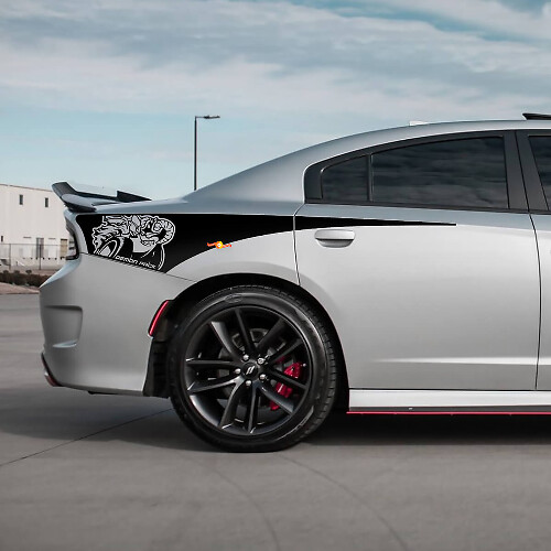 Demon Scat Pack Achterste Kwartaal Zijstreep Vinyl Decal Sticker voor Dodge Charger
