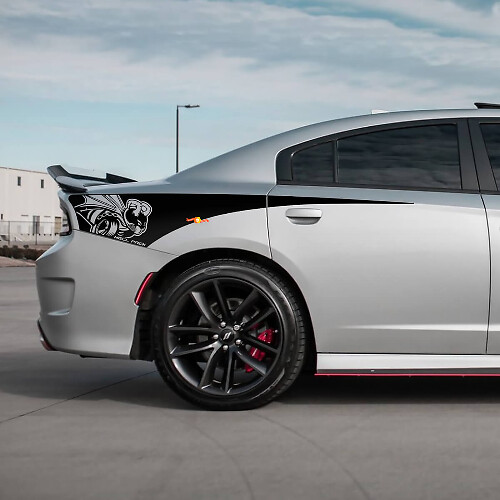 Demon Scat Pack Achterste Kwartaal Zijstreep Vinyl Decal Sticker voor Dodge Charger
