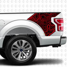 Topografische Kaart Achterzijde Vinyl Stickers voor Musclecar Truck_3