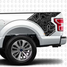 Topografische Kaart Achterzijde Vinyl Stickers voor Musclecar Truck_4