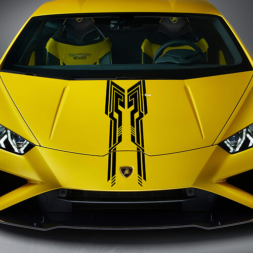 Motorkap Ontwerp Streep Racing Vinyl Sticker Grafische voor Lamborghini Huracan Evo
 1
