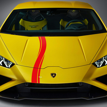 Motorkap Geruite Streep Race Vinyl Sticker Grafische voor Lamborghini Huracan Evo
 3